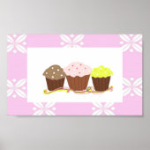 Rosa und weiße Cupcake-Bauweise Poster (Vorne)