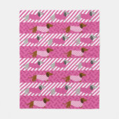 Rosa und weiße Dackel Fleece Beet (Vorderseite)