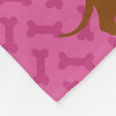 Rosa und weiße Dackel Fleece Beet (Ecke)