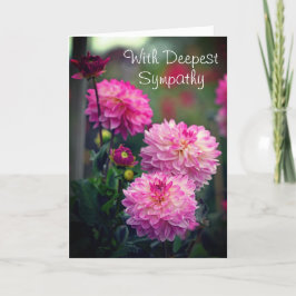 Rosa und weiße Dahlia Blume mit tiefstem Beileid Dankeskarte
