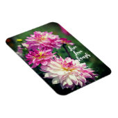 Rosa und weiße Dahlia Blume Motivierend Magnet (Rechte Seite)