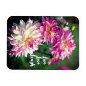 Rosa und weiße Dahlia Blume Motivierend Magnet (Horizontal)