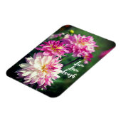 Rosa und weiße Dahlia Blume Motivierend Magnet (Linke Seite)