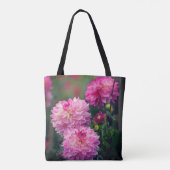 Rosa und weiße Dahlia Blume Personalisiert Tasche (Rückseite)