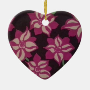 Rosa und weiße Dahlia-Muster Keramikornament