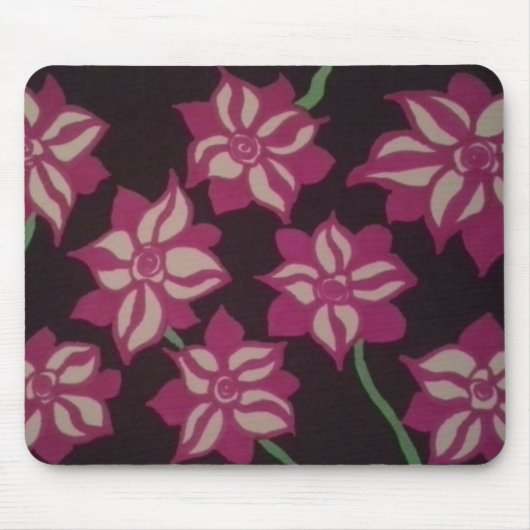 Rosa und weiße Dahlia-Muster Mousepad (Vorne)