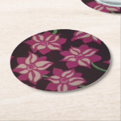 Rosa und weiße Dahlia-Muster Runder Pappuntersetzer (Angewinkelt)