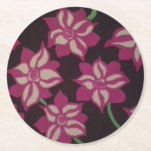 Rosa und weiße Dahlia-Muster Runder Pappuntersetzer (Vorderseite)