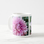Rosa und weiße Dahlie Kaffeetasse (Vorderseite Links)