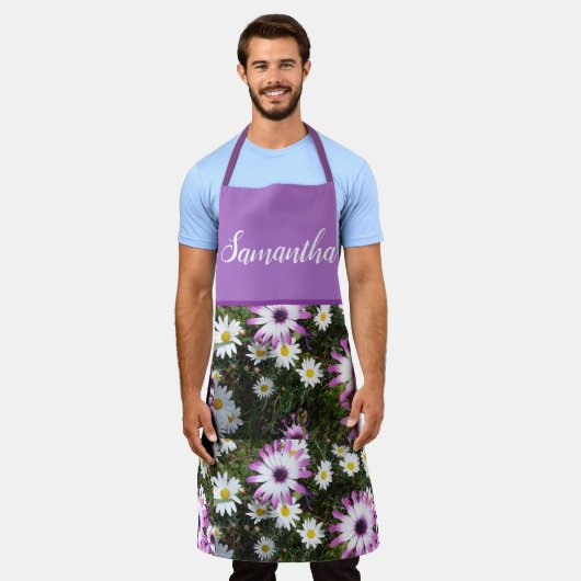 Rosa und weiße Daisy Daisis Blume Blumenstrauß Schürze (Getragen)