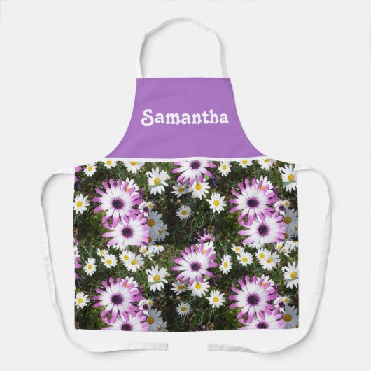 Rosa und weiße Daisy Daisis Blume Schürze (Vorderseite)