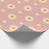 Rosa und weiße Daisy-Muster Geschenkpapier (Ecke)