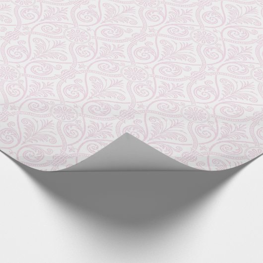 Rosa und weiße Damaskus Geschenkwrap Geschenkpapier (Ecke)