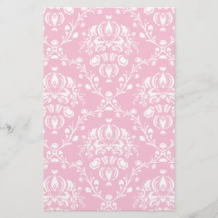 Rosa und weiße Damast Briefpapier