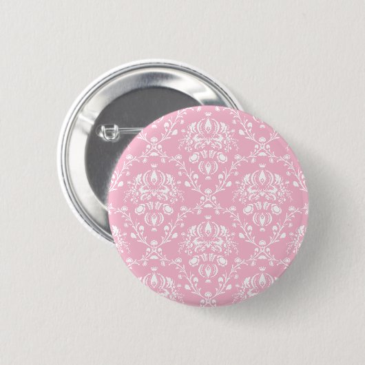 Rosa und weiße Damast Button (Vorne & Hinten)
