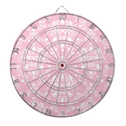 Rosa und weiße Damast Dartscheibe (vorne)
