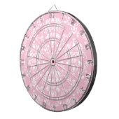 Rosa und weiße Damast Dartscheibe (Vorderseite rechts)