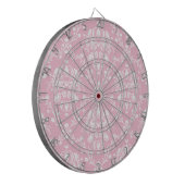 Rosa und weiße Damast Dartscheibe (Vorderseite Links)
