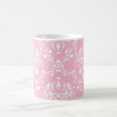 Rosa und weiße Damast Kaffeetasse (Mittel)