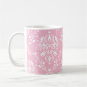 Rosa und weiße Damast Kaffeetasse (Links)