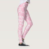 Rosa und weiße Damast Leggings (Rechts)