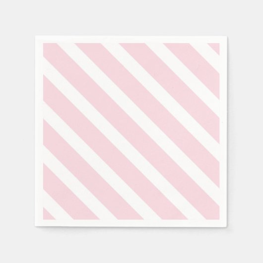 Rosa und weiße, diagonal gestreifte Muster Serviette (Vorderseite)