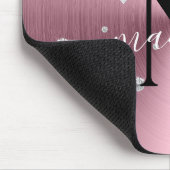 Rosa und weiße Diamanten - Personalisiert Mousepad (Ecke)