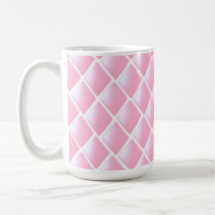 rosa und weiße Diamantkonstruktion Kaffeetasse
