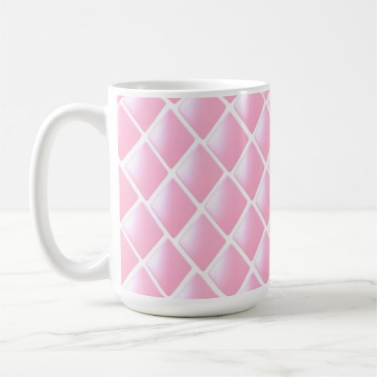 rosa und weiße Diamantkonstruktion Kaffeetasse (Links)