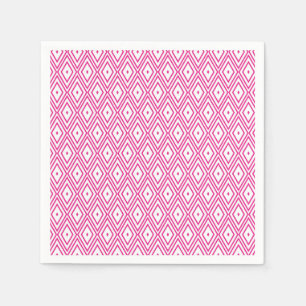 Rosa und weiße Diamantschuppen Serviette