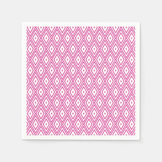 Rosa und weiße Diamantschuppen Serviette (Vorderseite)