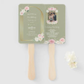 Rosa und weiße dunkle Blüten Hochzeitsreise Fächer (Vorne und Hinten)