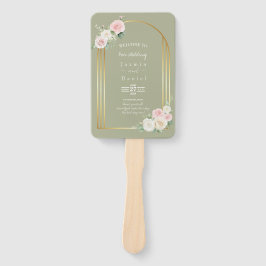 Rosa und weiße dunkle Blüten Hochzeitsreise Fächer