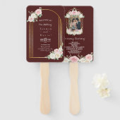 Rosa und weiße dunkle Blüten Hochzeitsreise Fächer (Vorne und Hinten)