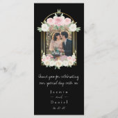 Rosa und weiße dunkle Blütenmenüs Menükarte (Rückseite)