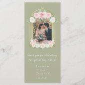 Rosa und weiße dunkle Blütenmenüs Menükarte (Rückseite)