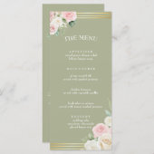 Rosa und weiße dunkle Blütenmenüs Menükarte (Vorne/Hinten)
