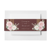 Rosa und weiße, duskische Rose Einladung Bauchband Einladungsbanderole (Vorderseite Beispiel)