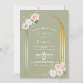 Rosa und weiße Duskyblüten Einladung zur Hochzeit