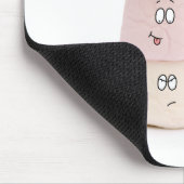 rosa und weiße Eibischcharakter-Mäusematte Mousepad (Ecke)