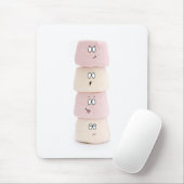 rosa und weiße Eibischcharakter-Mäusematte Mousepad (Mit Mouse)