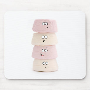 rosa und weiße Eibischcharakter-Mäusematte Mousepad