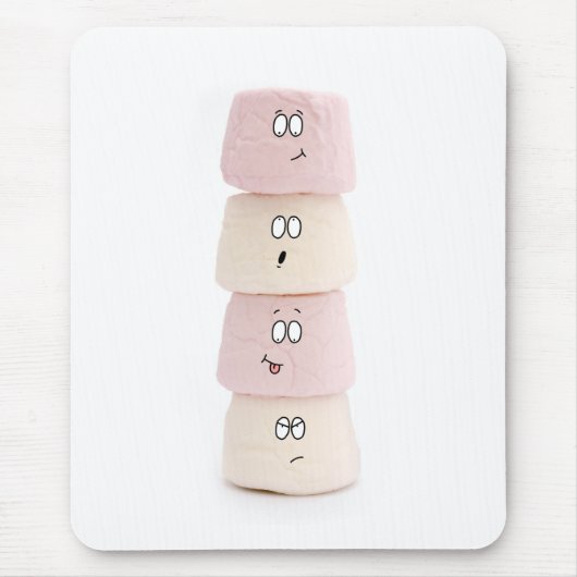 rosa und weiße Eibischcharakter-Mäusematte Mousepad (Vorne)
