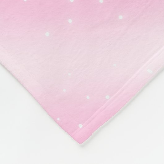 Rosa und weiße Einhorn Fleecedecke (Ecke)