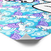 Rosa und weiße Einhorngrafik Poster (Ecke)