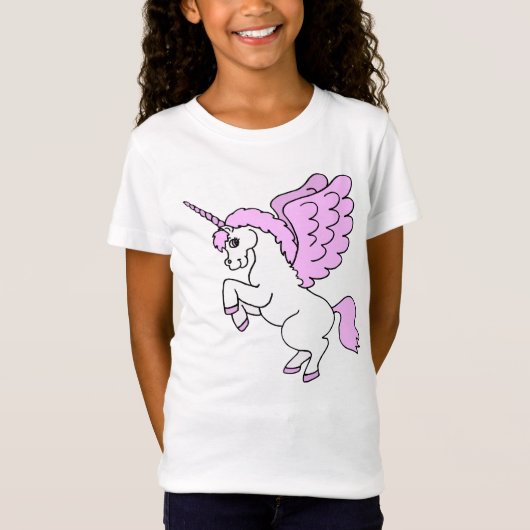 Rosa und weiße Einhorngrafik T-Shirt (Vorderseite)