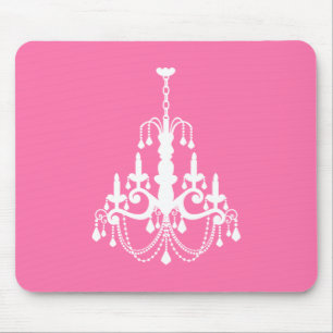 Rosa und Weiße Elegante Hängelampe Mousepad