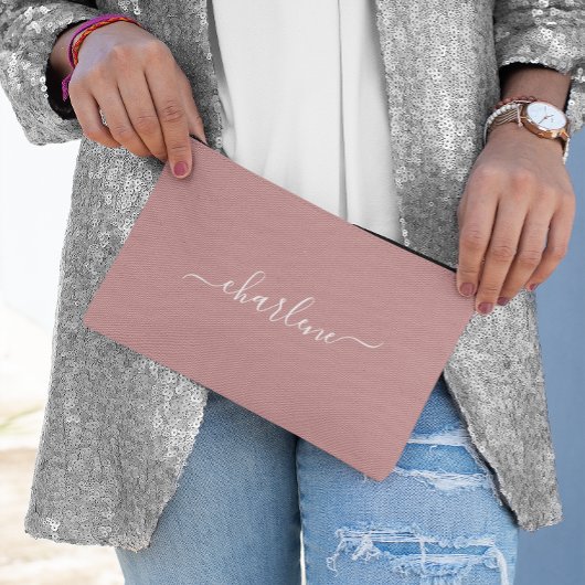 Rosa und weiße Elegantenbezeichnung Zubehörtasche