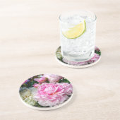 Rosa und weiße Erdnüsse Getränkeuntersetzer (Seite)