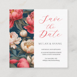 Rosa und weiße Erdnüsse - Oriental Save the Date Begleitkarte
